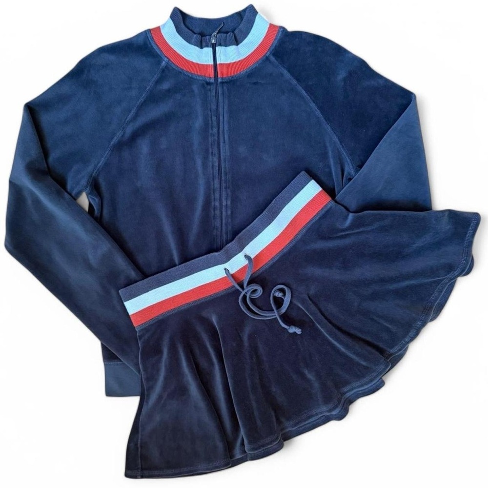 AUTHENTIC VINTAGE JUICY COUTURE VELOUR SET JACKET AND SKIRT